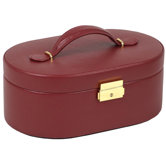 Heritage Chelsea Oval Jewelry Case with Folding Tray in Scarlet