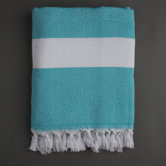 Ayrika Herringbone Weave Fouta Towel in Turquoise