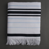 Ayrika Stripe Fouta Towel in Black