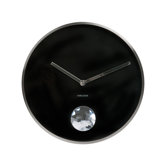 Swinging Diamond Wall Clock in Black