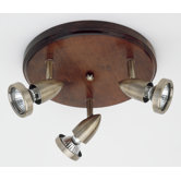 Madeira Three Light Ceiling Spotlight in Dark Wood
