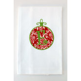 Egyptian Cotton Huck Holiday Towel Applique Ornament