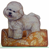 Bichon Frisse Wooden Decorative Dog Doorstop