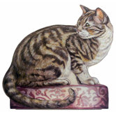Tabby Cat Wooden Decorative Dog Doorstop