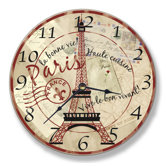 Paris Eiffel Tower Wall Clock
