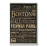 Boston Words and Cities Typography Wall Plaque