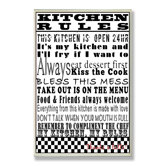 Kitchen Rules Typography Wall Plaque