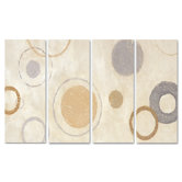 Aqua Circle Quadtych Wall Art