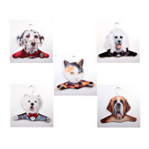 Animal Dalmation / Poodle / Calico Cat / Westie / St. Bernard Clothing Hanger (Set of 5)