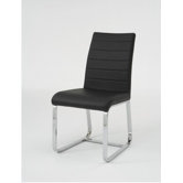 Stuhl "Alma" in Schwarz / Chrom