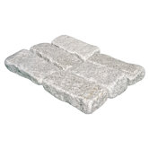 Tumbled Granite 4" x 8" x 2" Cobblestones in Bianco Catalina