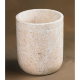 Champagne Marble Notch Waste Basket