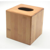 Bamboo Barrel Tissue Box Holder