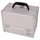 Dot Pattern 4 Tier Aluminum Makeup Case with Trays