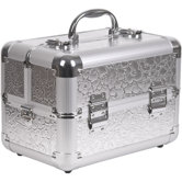 Floral Pattern 2 Tiered Makeup Train Case