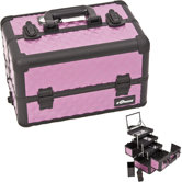 Diamond Pattern Interchangeable Professional Cosmetic Makeup Train Case