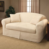 Microsuede Two Piece Loveseat Slipcover