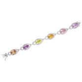 Multi-Gemstone Pear-Shaped Bracelet