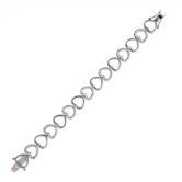 Clear Diamond Heart Sterling Silver Bracelet