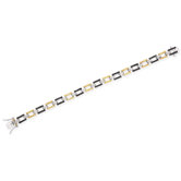 Black Clear Diamonds Canary Geometric Silver Bracelet