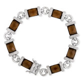 Faceted Simulated Smoked Topaz (.925) Sterling Silver Bracelet