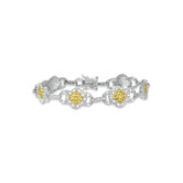 Square Hammered Cubic Zirconia Bracelet