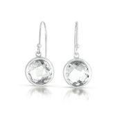 Round Cubic Zirconia Drop Earrings