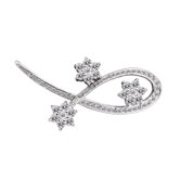 Flower Cubic Zirconia Pin