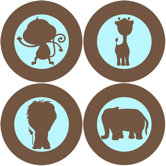 Animal Dots Wall Decal (Set of 4)
