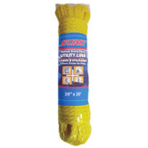 0.375" x 20' Hollow Braid Polypropylene Utility Line in Yellow