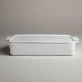 Whiteware Square Baker with Lid