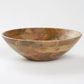 Malaya Wooden 13.75" Serving Bowl