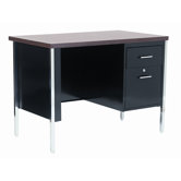 40" W Single Pedestal Executive Desk with File Drawer