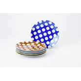 White Polka Dots 7.5" Dessert Plate (Set of 6)