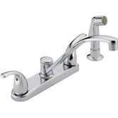 Two Handle Centerset Kitchen Faucet with Side Spray