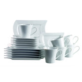 Perfetto 18 Piece Porcelain Coffee Set in Uni White