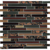 Spectrum English Brown Random Stone and Glass Blend Mosaic in Brown Multi