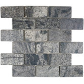 2" x 4" Tumbled Slate Mosaic in Ostrich Grey