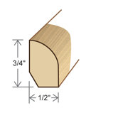 78" Solid Hardwood Unfinished White Ash Stair Nose Overlap for 9/16, 5/8" Floors