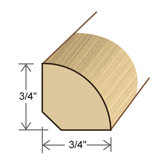78" Solid Hardwood Unfinished Bamboo Natural Horizontal Quarter Round