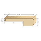 78" Solid Hardwood Unfinished Merbau Stair Nose for 5/16" Floors
