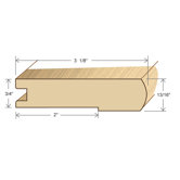 78" Solid Hardwood Unfinished Tiete Rosewood Stair Nose for 3/4" Floors