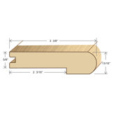 78" Solid Hardwood Unfinished Bamboo Natural Horizontal Stair Nose for 5/8" Floors