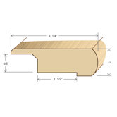 78" Solid Hardwood Unfinished Birch Red Stair Nose Overlap