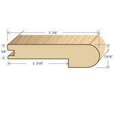78" Solid Hardwood Unfinished Red Oak Stair Nose for 5/8" Floors