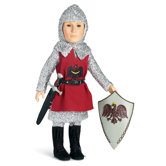 Knight Outfit with Tunic, Tights, Shirt, Boots for 18" Slim Boy Dolls
