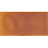 Hand-Painted Ceramic 3" x 6" Glazed Two Side Bullnose - Left in Tangerine