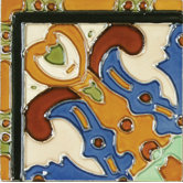 Mission 6" x 6" Hand-Painted Ceramic Decorative Tile in Figuras