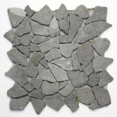 Decorative Pebbles 12" x 12" Interlocking Mesh Tile in Java Black