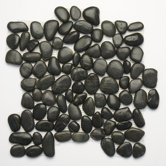 Decorative Pebbles 12" x 12" Interlocking Mesh Tile in Black Sea Minor